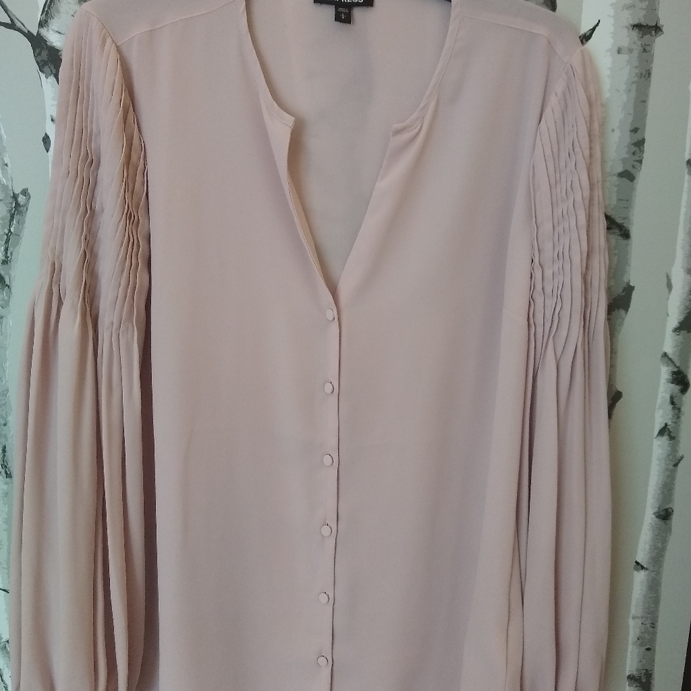 Express blush colored long sleeve blouse